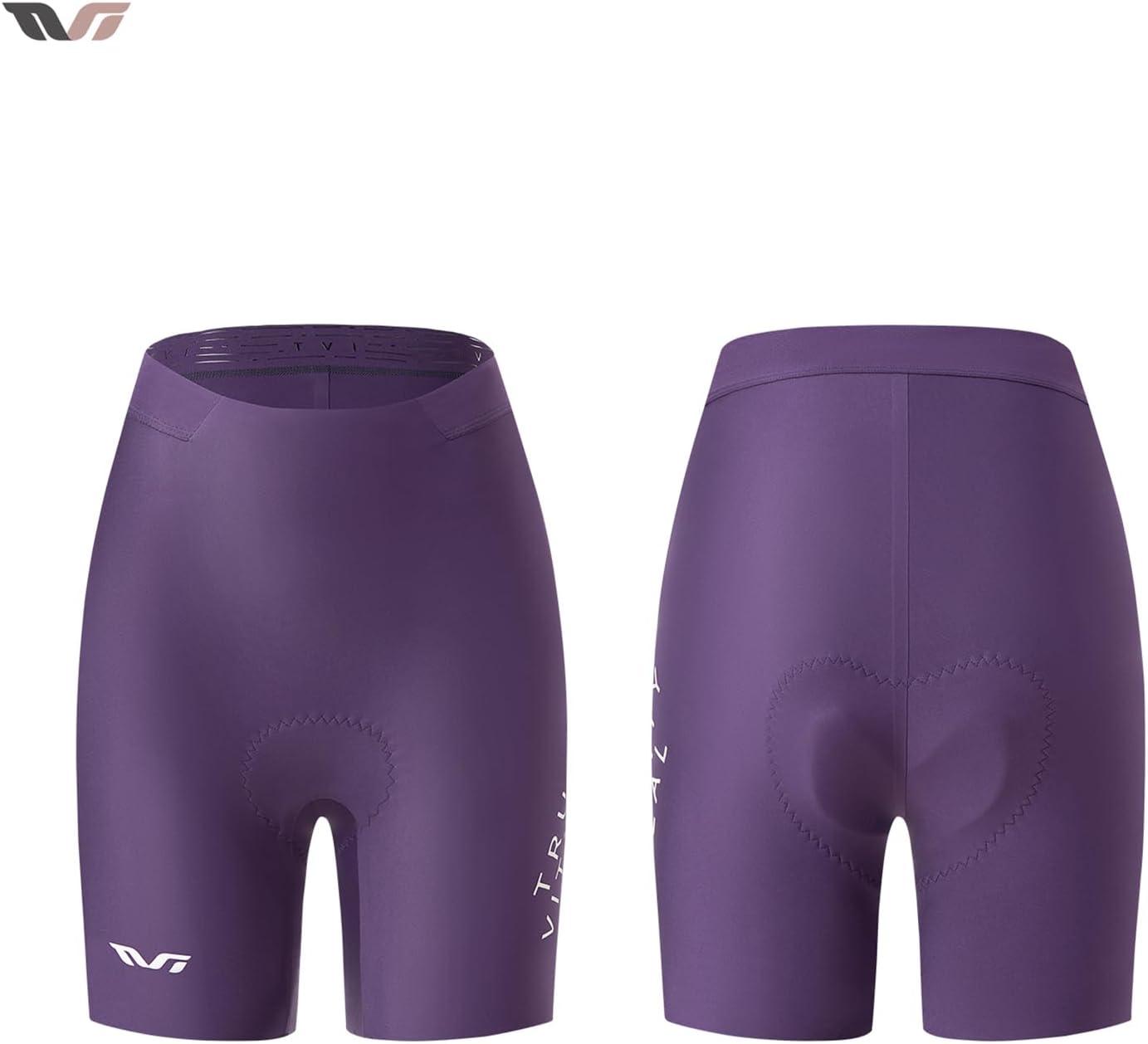 imageROCKBROS TVI Padded Biker Shorts Women Breathable Cycling Shorts Women for Cycling Running MTBPurple