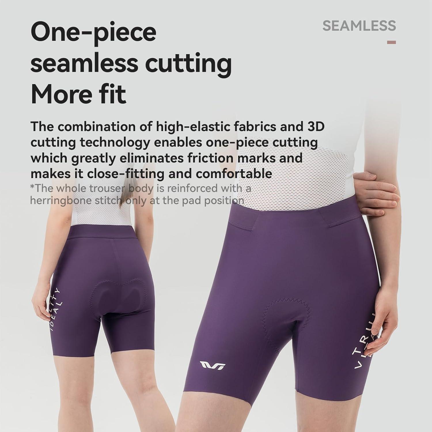 imageROCKBROS TVI Padded Biker Shorts Women Breathable Cycling Shorts Women for Cycling Running MTBPurple