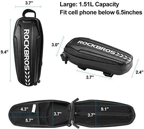 imageROCKBROS Top Tube Bike Bag EVA Bicycle Pouch Storage Pack Water Resistant Phone Bag Below 6265 for Mountain amp Road BikeMiddle11L