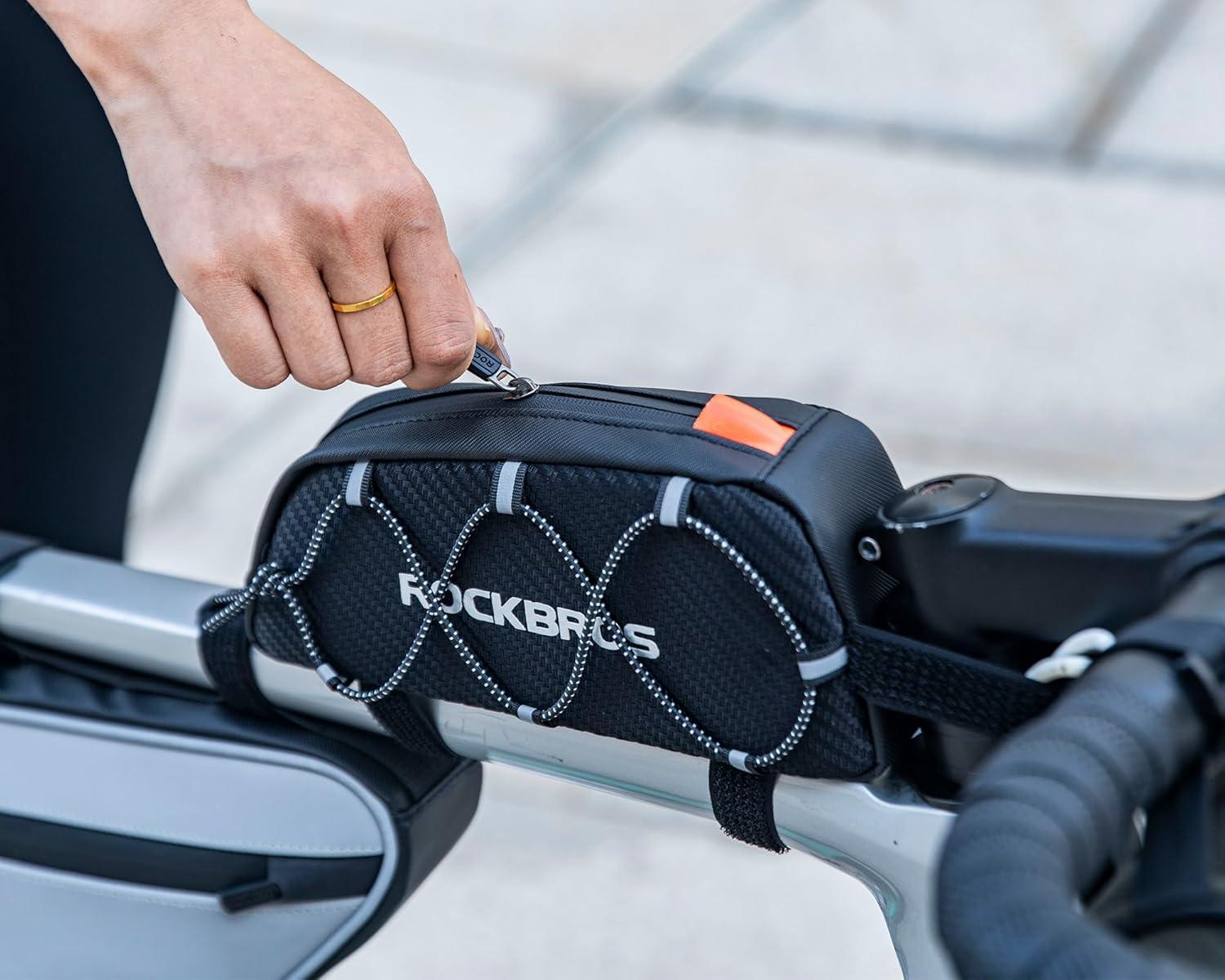 imageROCKBROS Top Tube Bike Bag Bicycle Front Frame Bag Bike Accessories Pouch Compatible with iPhone 141312 Pro Galaxy S22S21STYLE 1