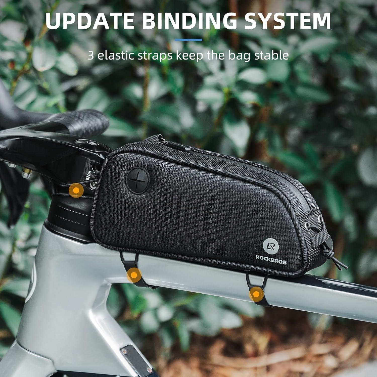imageROCKBROS Top Tube Bike Bag Bicycle Front Frame Bag Bike Accessories Pouch Compatible with iPhone 141312 Pro Galaxy S22S21STYLE 2
