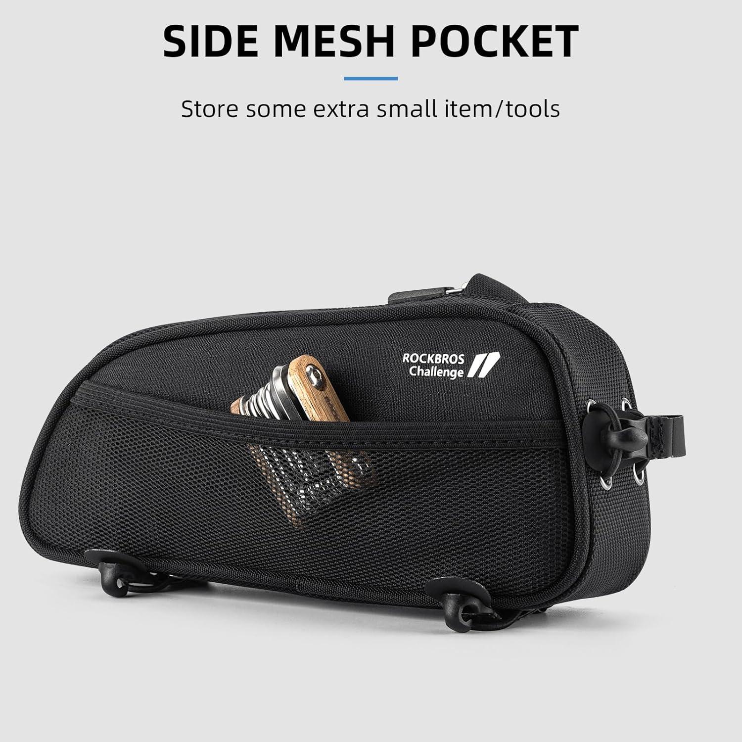 imageROCKBROS Top Tube Bike Bag Bicycle Front Frame Bag Bike Accessories Pouch Compatible with iPhone 141312 Pro Galaxy S22S21STYLE 2