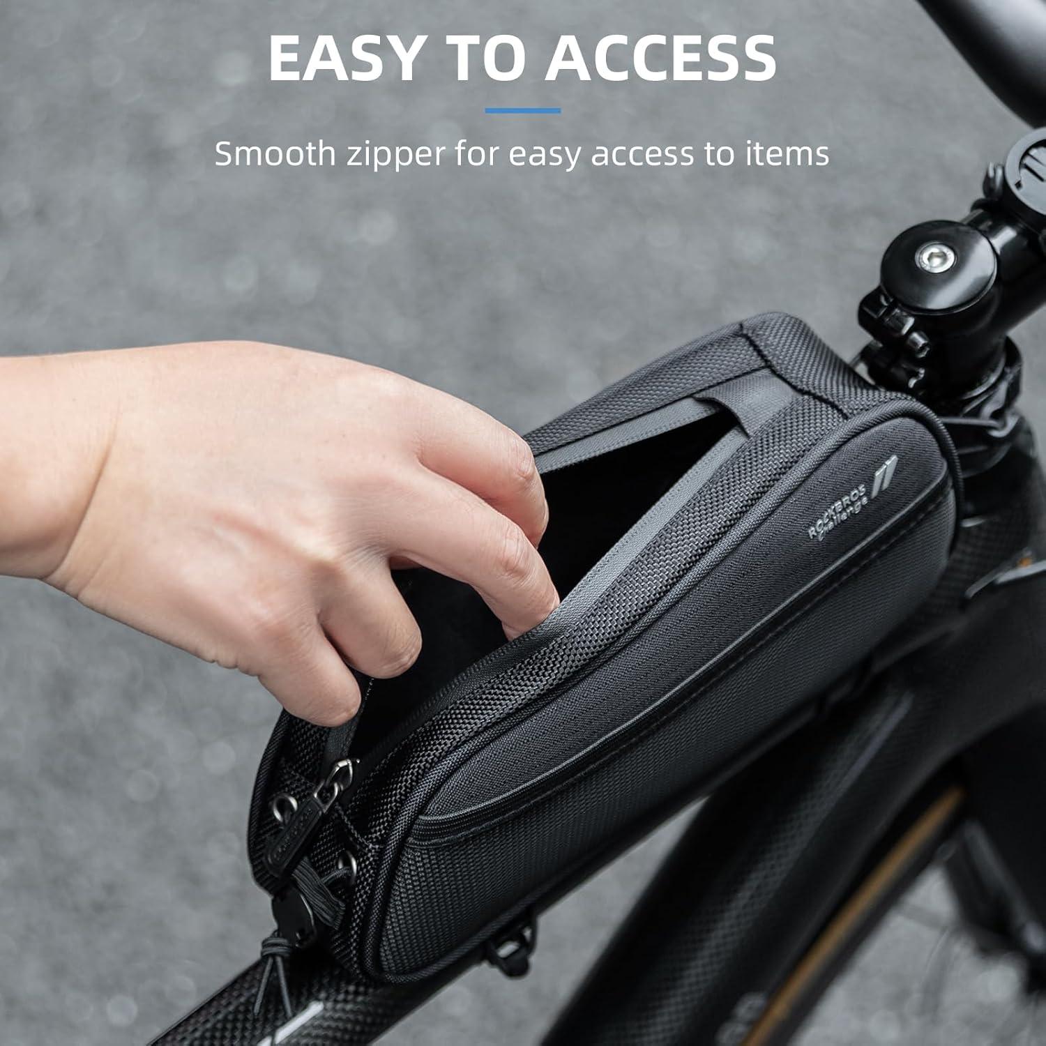 imageROCKBROS Top Tube Bike Bag Bicycle Front Frame Bag Bike Accessories Pouch Compatible with iPhone 141312 Pro Galaxy S22S21STYLE 2