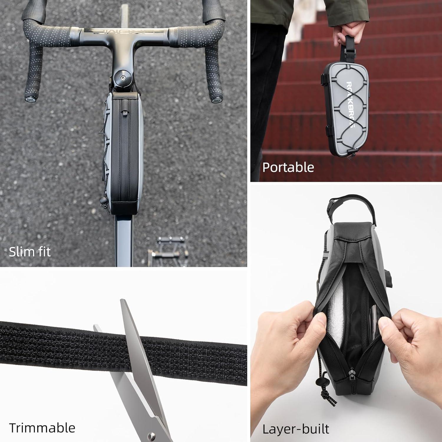 imageROCKBROS Top Tube Bike Bag Bicycle Front Frame Bag Bike Accessories Pouch Compatible with iPhone 141312 Pro Galaxy S22S21STYLE 3
