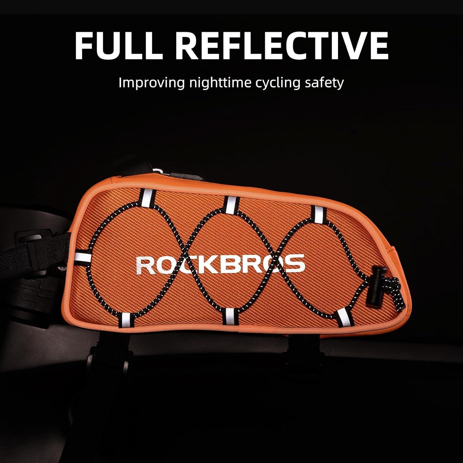 imageROCKBROS Top Tube Bike Bag Bicycle Front Frame Bag Bike Accessories Pouch Compatible with iPhone 141312 Pro Galaxy S22S21STYLE 4