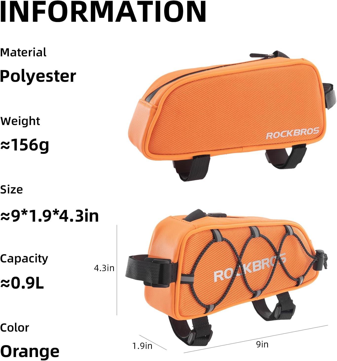 imageROCKBROS Top Tube Bike Bag Bicycle Front Frame Bag Bike Accessories Pouch Compatible with iPhone 141312 Pro Galaxy S22S21STYLE 4