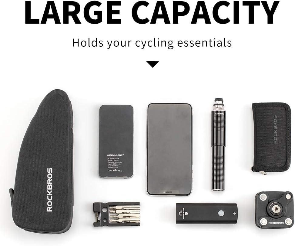 imageROCKBROS Top Tube Bike Frame Bag Waterproof Two Zipper Pockets Pouch for BicyclesLarge16L