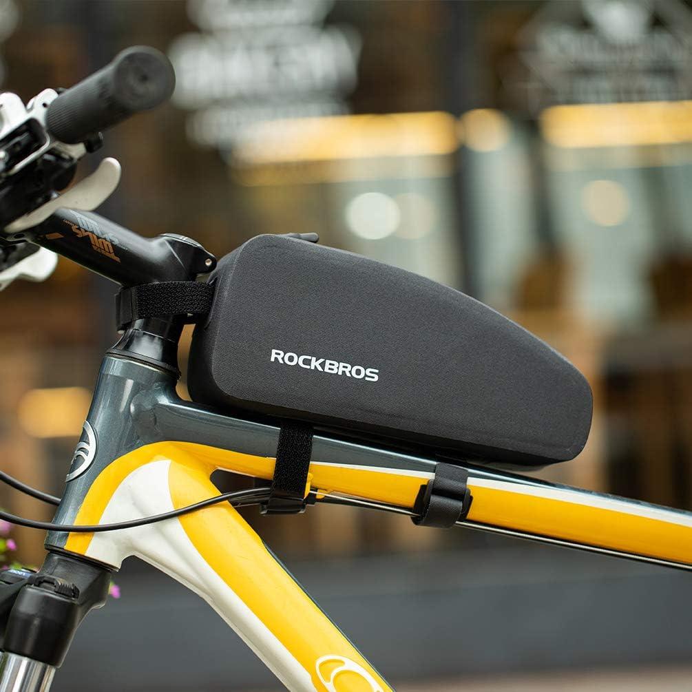 imageROCKBROS Top Tube Bike Frame Bag Waterproof Two Zipper Pockets Pouch for BicyclesLarge16L