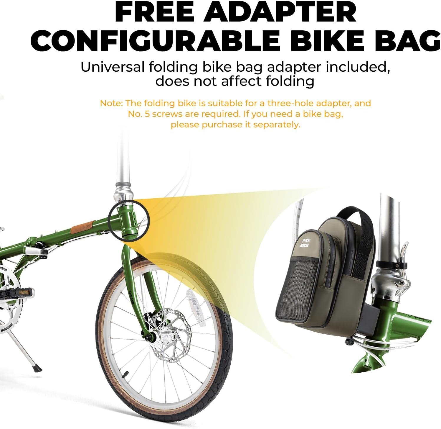 imageROCKBROS VDS 20 Inch for Adults 26lb Lightweight Foldable Bike for Women amp Men Shimano 8Speed Adult Folding Bicycle with Disc Brakes Portable Commuter City Bikegreen