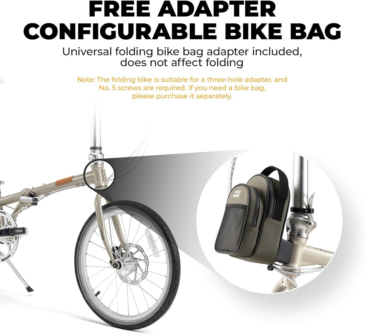 imageROCKBROS VDS 20 Inch for Adults 26lb Lightweight Foldable Bike for Women amp Men Shimano 8Speed Adult Folding Bicycle with Disc Brakes Portable Commuter City Bikegray
