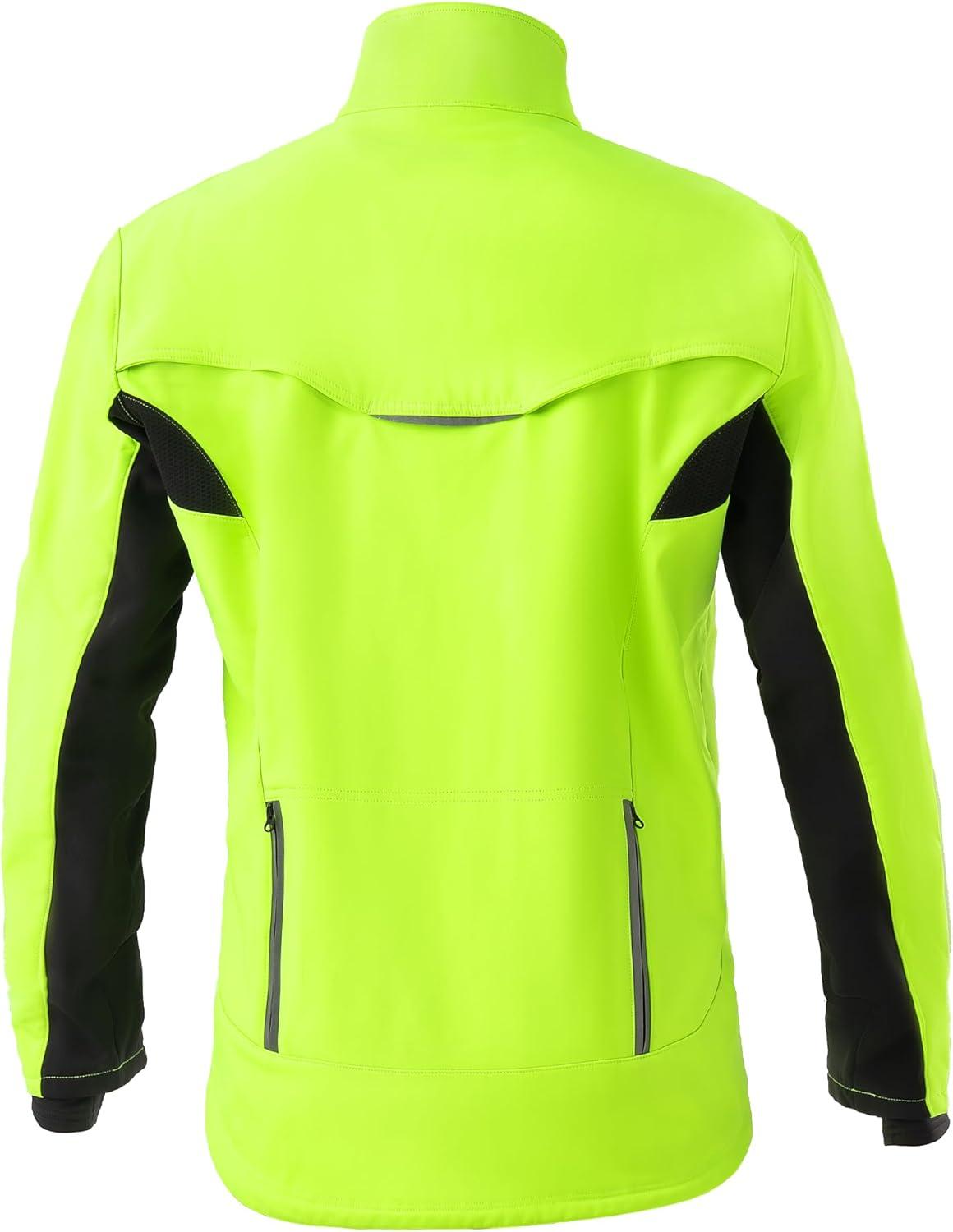 imageROCKBROS Winter Cycling Jackets for Men Thermal Warm Bike Jacket Windproof Running Cycling Jacket for Cold WeatherBlack Green