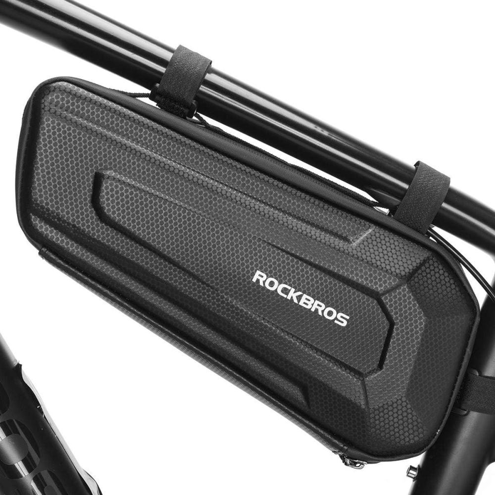 imageROCK BROS Bike Frame Bag Bike Storage Triangle Bag Bicycle Under Top Tube Saddle Bag WaterResistant EVA Cycling Bike Accessories Pouch for Mountain Road Bike