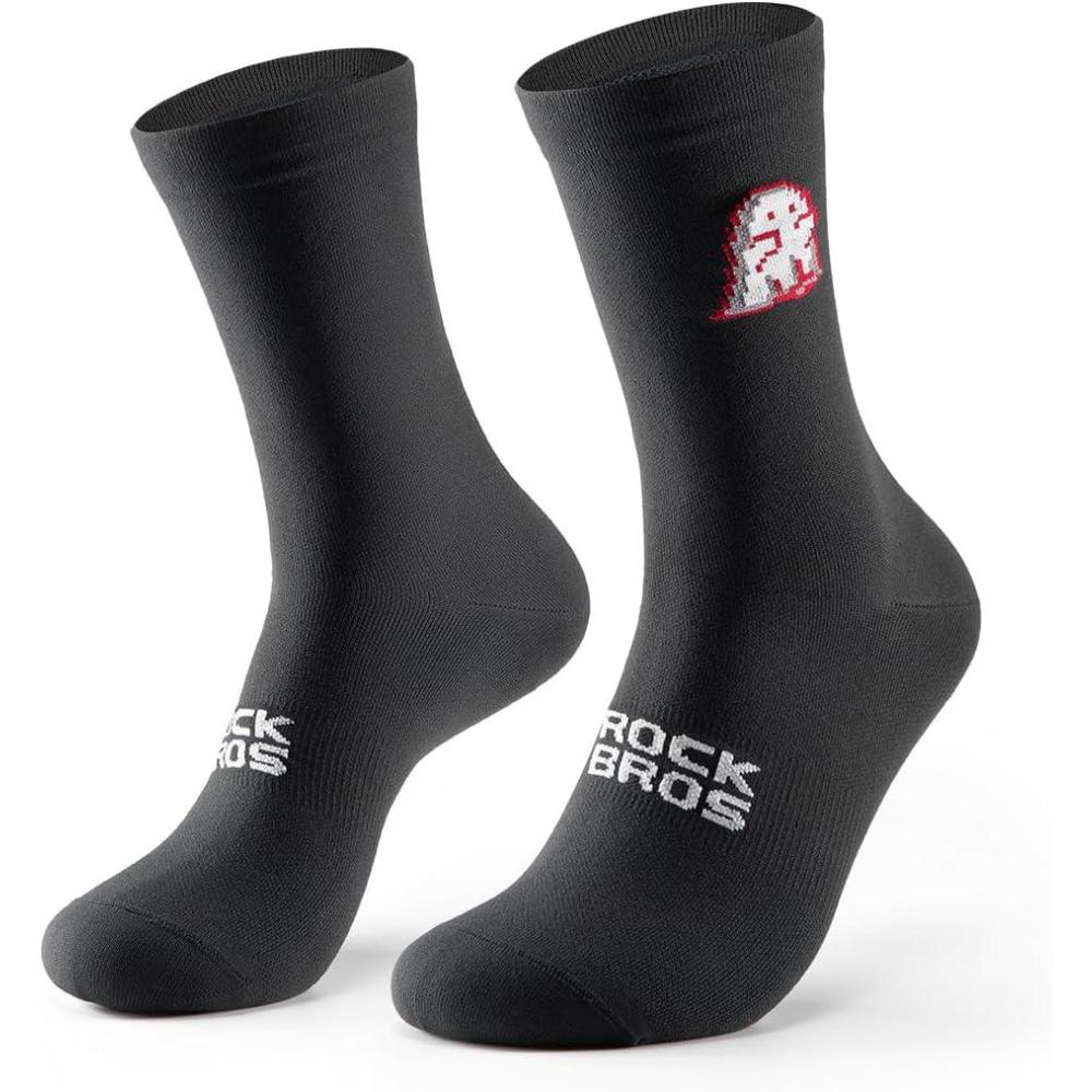 imageROCKBROS Aerodynamic Cycling Socks with Wearresistant Heel VNS Halloween Series Breathable amp Wicking Athletic Crew SocksBlack