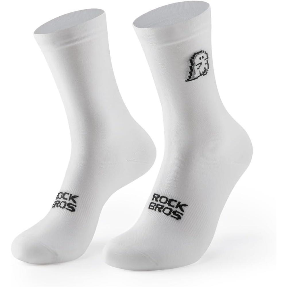 imageROCKBROS Aerodynamic Cycling Socks with Wearresistant Heel VNS Halloween Series Breathable amp Wicking Athletic Crew SocksWhite