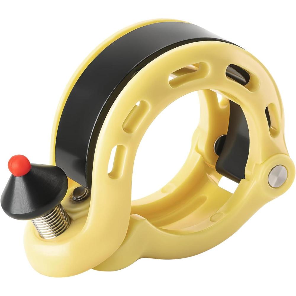 imageROCKBROS Bike Bell Hidden Bicycle Bell with Clearamp Long Sound Durable MTB Bell for 222254318 mm Standard Handlebar Size More Than 100DB Bike Horn for Adults or Kids BikeA5 Yellow