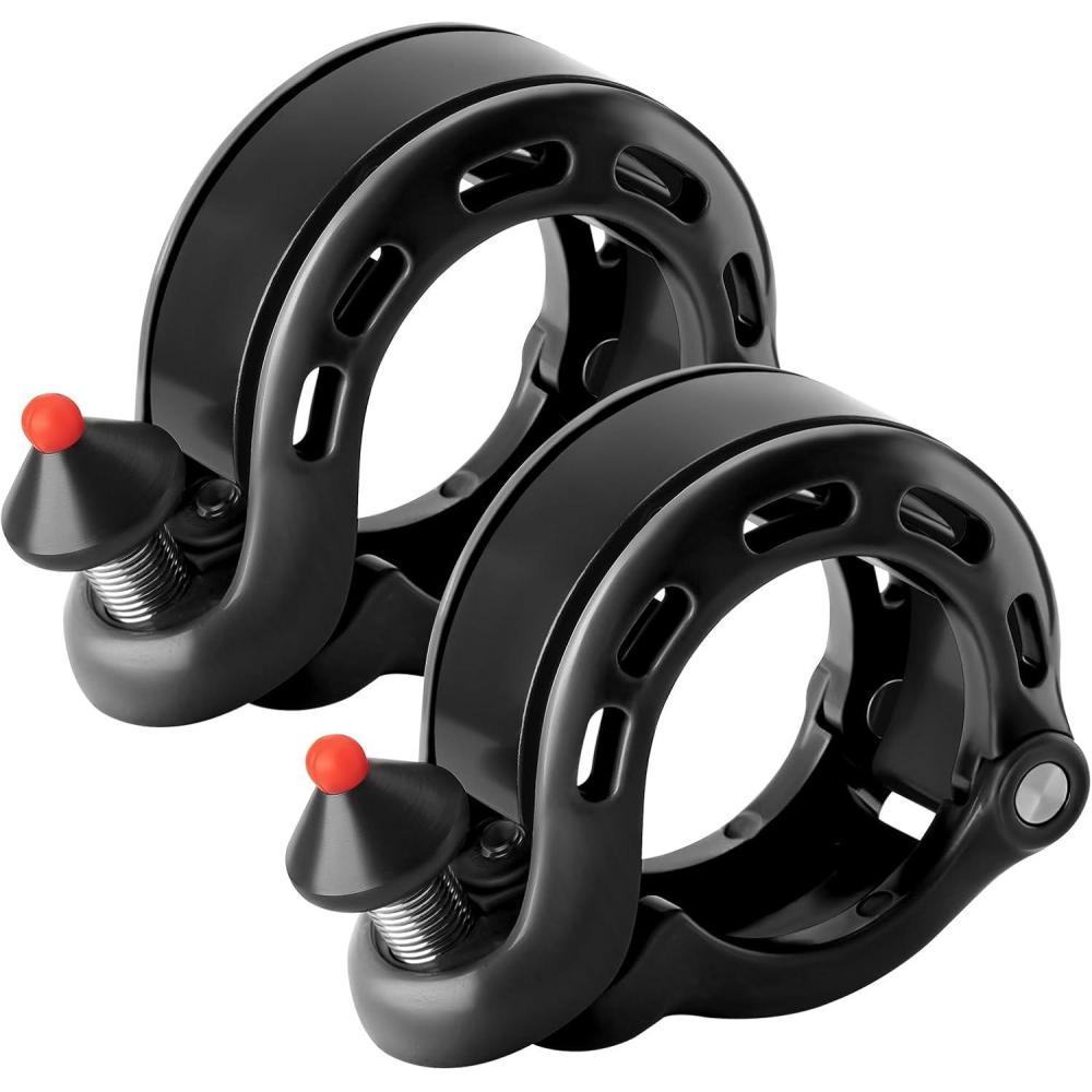 imageROCKBROS Bike Bell Hidden Bicycle Bell with Clearamp Long Sound Durable MTB Bell for 222254318 mm Standard Handlebar Size More Than 100DB Bike Horn for Adults or Kids BikeA6 Black 2PCS