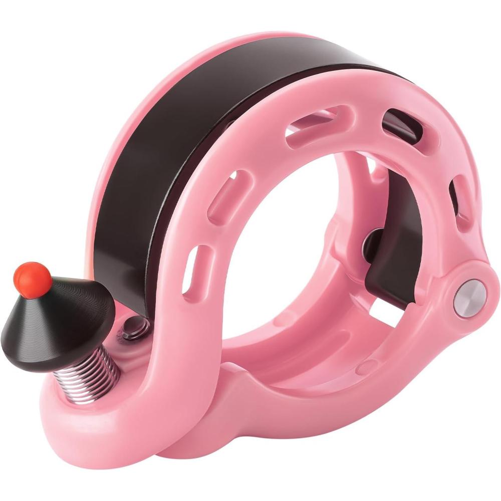 imageROCKBROS Bike Bell Hidden Bicycle Bell with Clearamp Long Sound Durable MTB Bell for 222254318 mm Standard Handlebar Size More Than 100DB Bike Horn for Adults or Kids BikeA4 Pink
