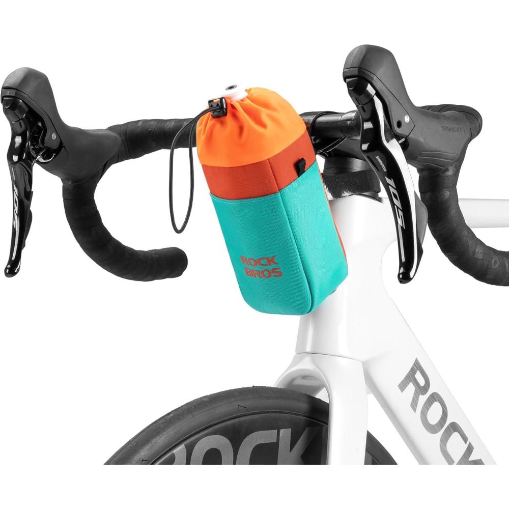 imageROCKBROS Bike Cup Holder with Pocket Water Bottle Bag for Kids Adjustable Bike Drink Cup Cage for Cruiser Scooter Road Bike Mountain Bike amp Wheelchair