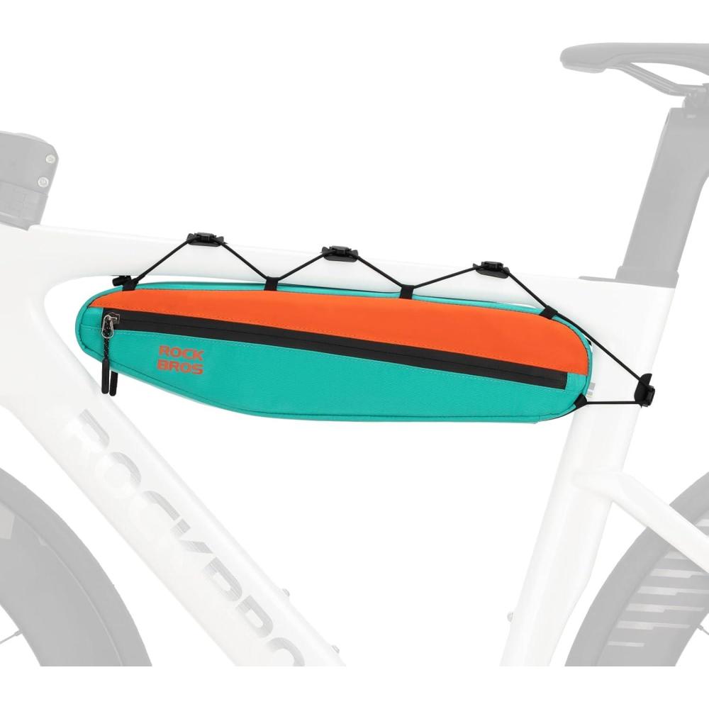 imageROCKBROS Bike Frame Bag Bike Triangle Bag Bike Top Tube Bag 15L Bike Bag Pouch Storage Bag for Cycling Mountain Road Ebike