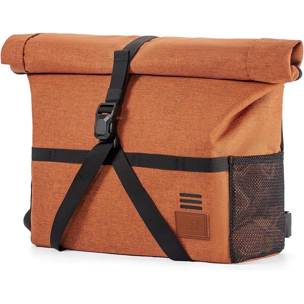 imageROCKBROS Bike Handlebar Bag Folding Bike Bag Bicycle Front Bag Bike Accessories for Men Women Bicycle Accessories for Cycling Folding Bike Storage 8L10LOrange