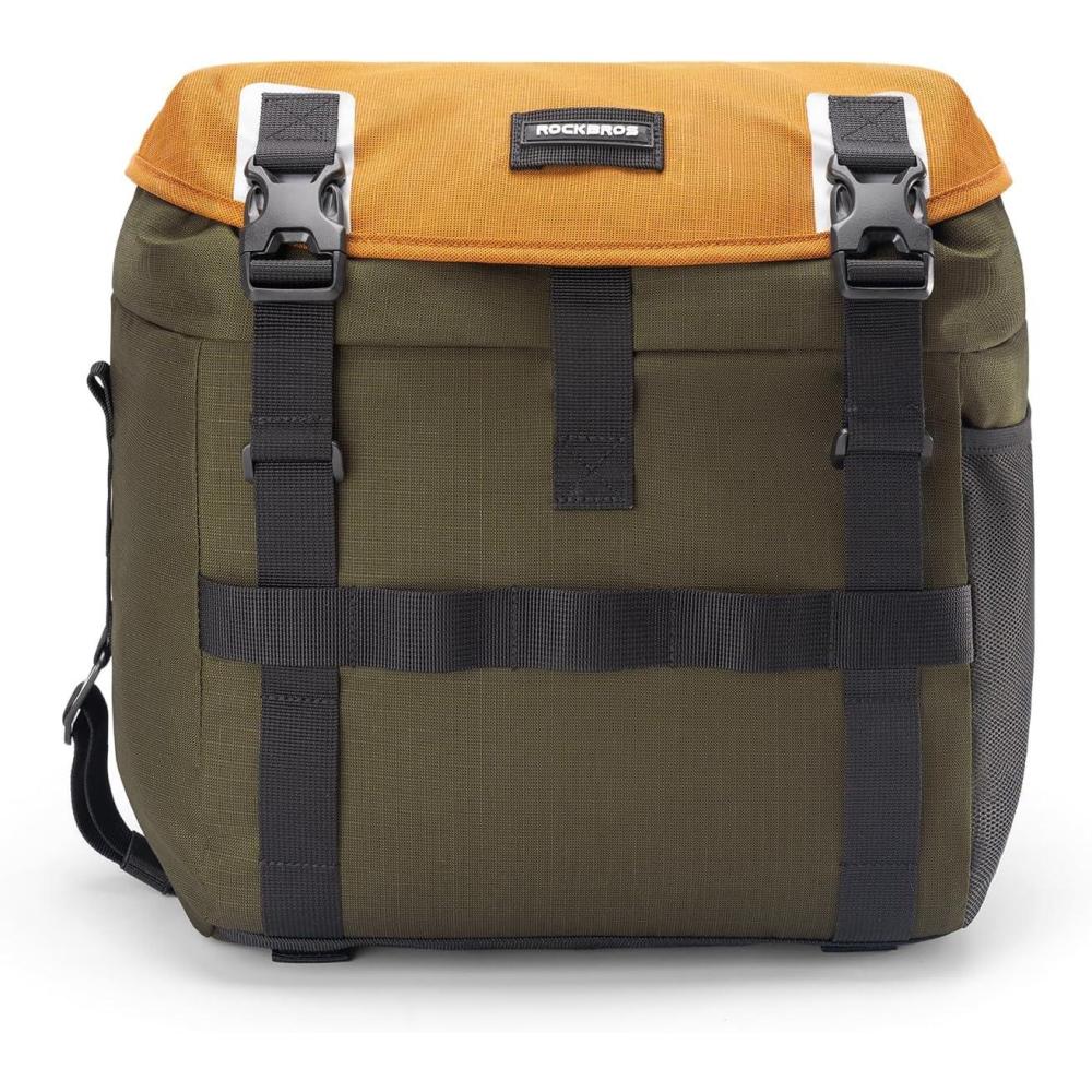 imageROCKBROS Bike Handlebar Bag Waterproof Cycling Pouch 24L Bicycle Front Storage Pouch Bag with Shoulder Strap