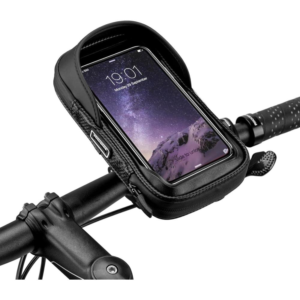 imageROCKBROS Bike Motorcycle Phone Mount Handlebar Bag 360 Rotatable Waterproof Shockproof Phone Holder for iPhone up to 7 Bicycle Cycling amp Motorcycle Accessories