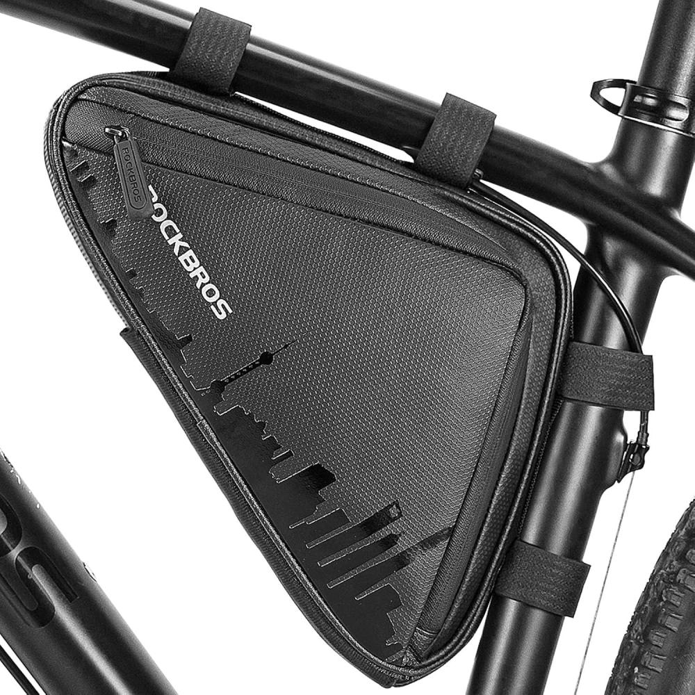 imageROCKBROS Bike Triangle Frame Bag Bike Triangle Bag with Two Side Pockets 15LBlack