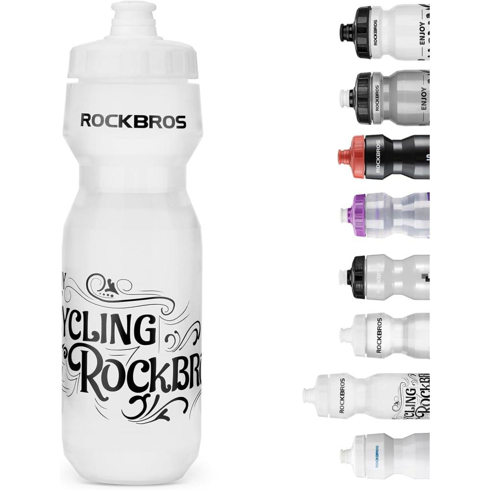 imageROCKBROS Bike Water Bottle 20oz25oz Squeeze Cycling Water Bottle BPA Free Leak Proof Sports Water Bottle with Dust Cover for Bicycle Running Gym Outdoor25oz White