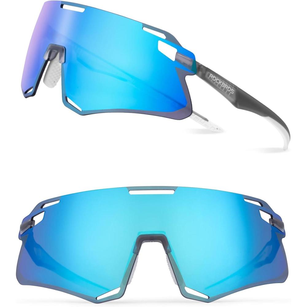 imageROCKBROS Cycling Glasses for Men UV Protection Bike Sunglasses for Sports Running MTBBlue