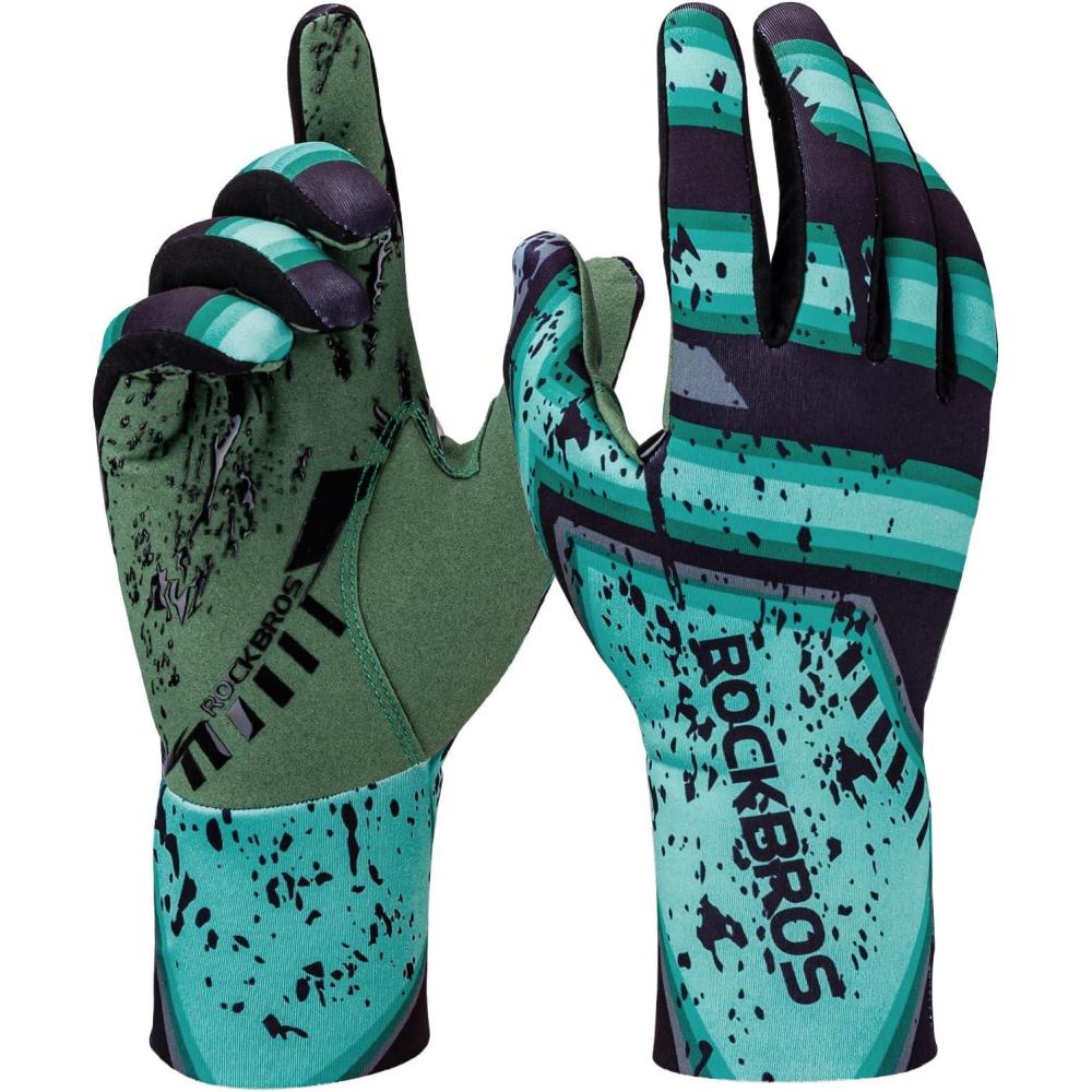 imageROCKBROS Cycling Gloves for Men Women Thermal Bike Gloves Windproof AntiSlip Full Finger Mountain Bike GlovesMedium