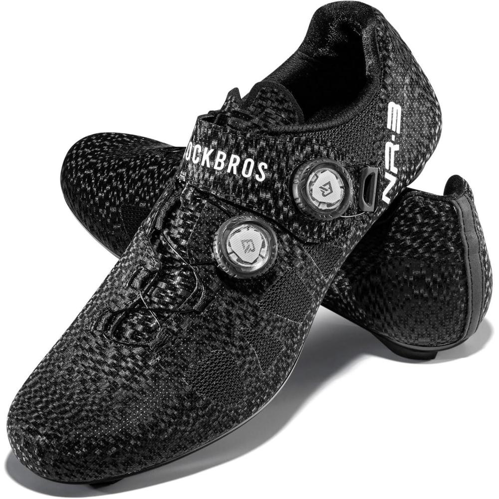 imageROCKBROS Cycling Shoes NR3 with 2 Knob Lock Professional for Men Breathable amp Stable Road Bike ShoesBlack