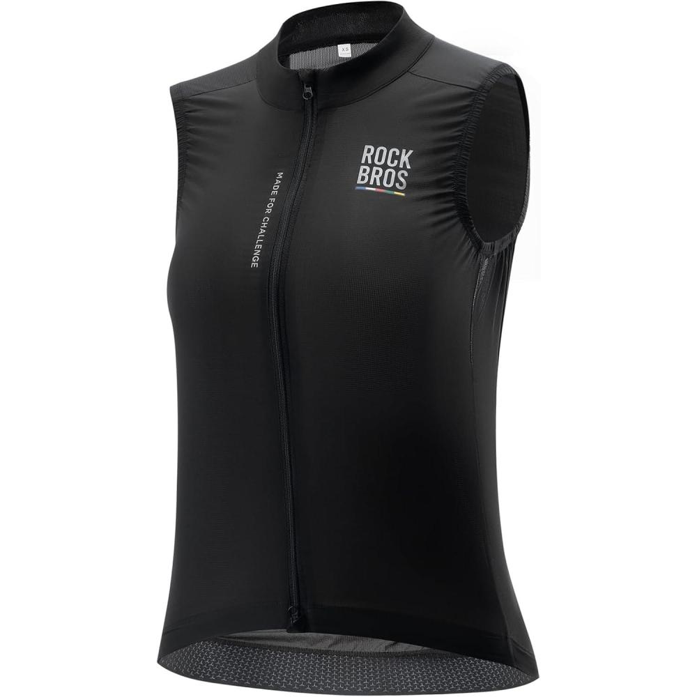 imageROCKBROS Cycling Vest Lightweight Vest for Women Windproof Reflective Sleeveless Jerseys Breathable for Hiking Runing Fishing