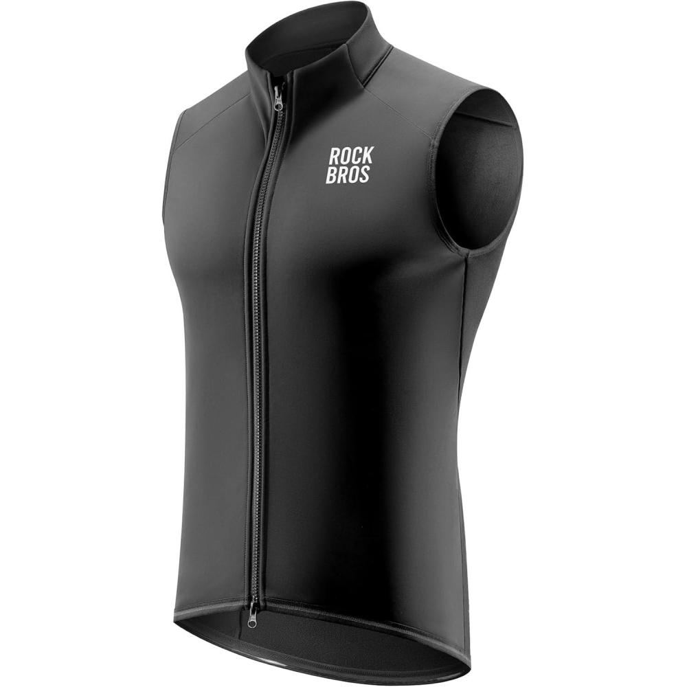 imageROCKBROS Cycling Vest for Men Women Windproof Sleeveless Thermal Bike Vest Lightweight Shell Stretch Jacket for Running