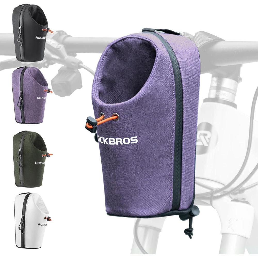imageROCKBROS Electric Scooter Bag Bike Frame Bag Bicycle Water Bottle Bag 15L Large Capacity Quick Installation for Mountain Bikes EScooters and Folding BikesPurple