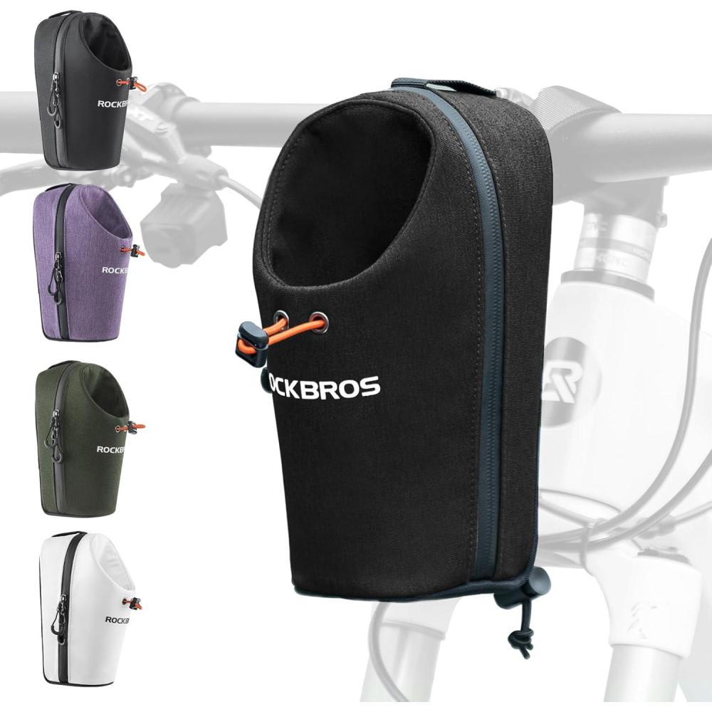 imageROCKBROS Electric Scooter Bag Bike Frame Bag Bicycle Water Bottle Bag 15L Large Capacity Quick Installation for Mountain Bikes EScooters and Folding BikesBlack
