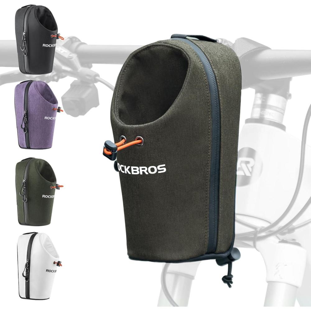 imageROCKBROS Electric Scooter Bag Bike Frame Bag Bicycle Water Bottle Bag 15L Large Capacity Quick Installation for Mountain Bikes EScooters and Folding BikesGreen
