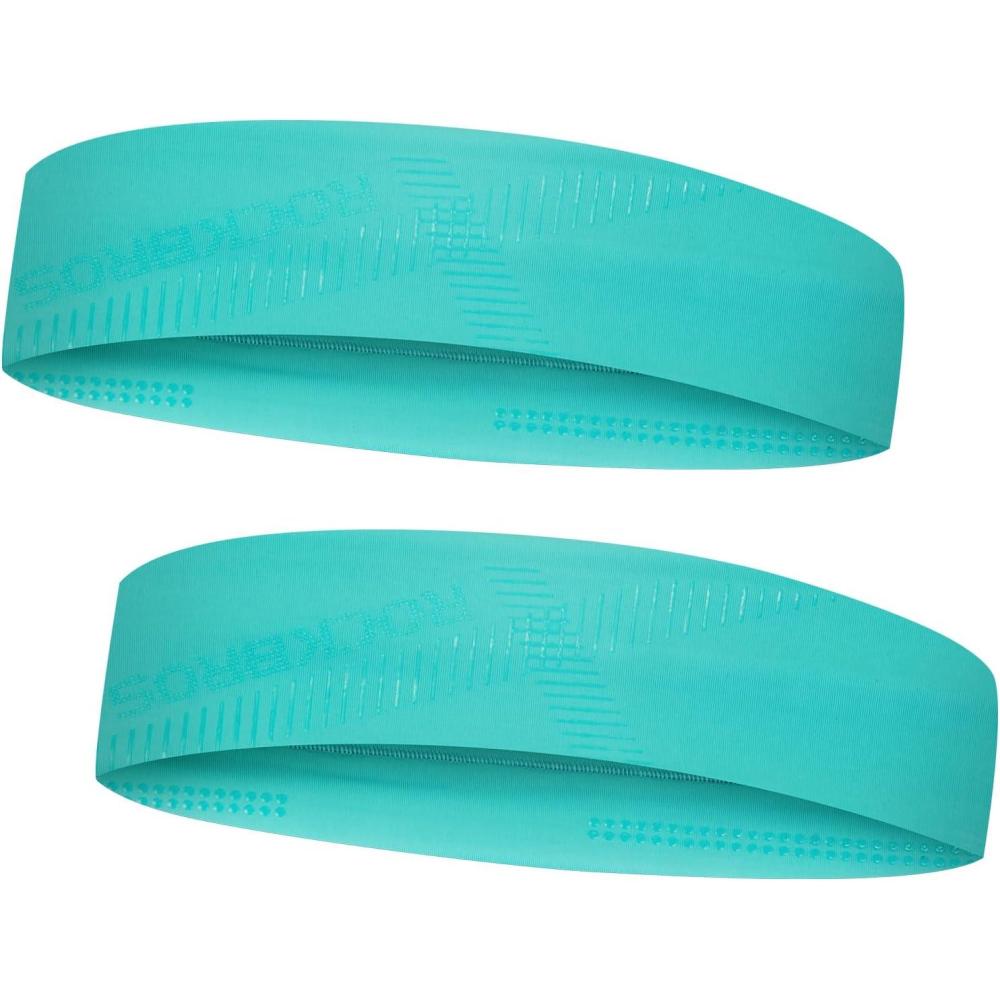 imageROCKBROS Mens Headband Running Elastic NonSlip Sweat Bands Soft Fabric Head Bands for Women Yoga Workout Basketballblue 2pack