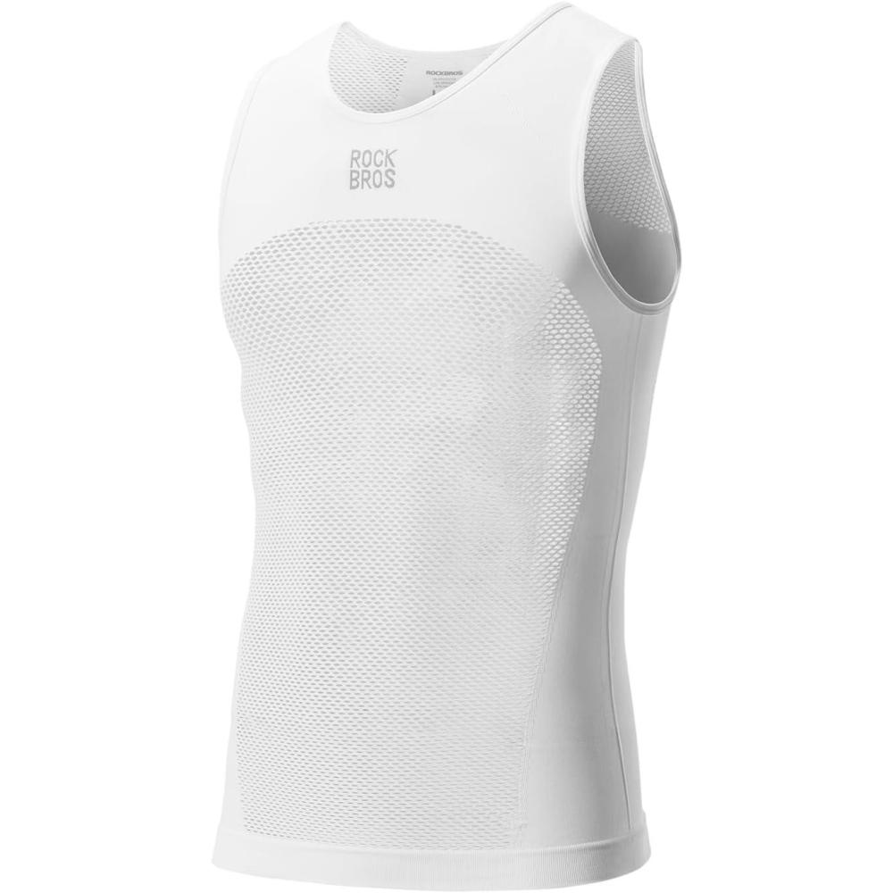 imageROCKBROS Mens Sleeveless Cycling Undershirt Quick Dry Breathable Bicycle JerseysWhite2