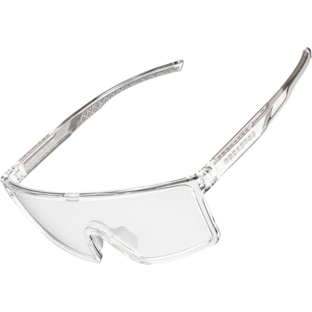 imageROCKBROS PhotochromicPolarized Cycling Glasses UV400 Bike Glasses Lightweight Biking Sunglasses for Outdoor SportsTransparentphotochromic Version