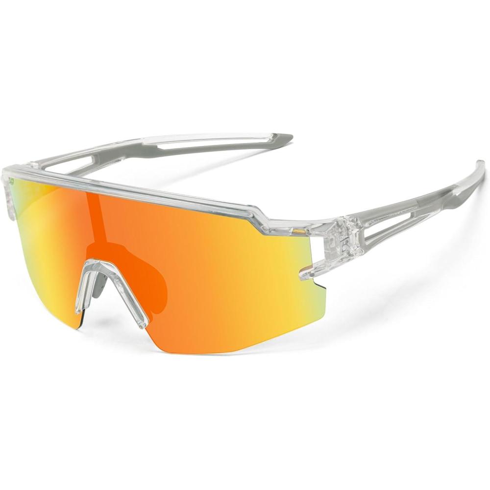 imageROCKBROS Polarized Kids Cycling Glasses Youth Kids Baseball Sunglasses UV400 Protection Goggles Girls BoysTransparent Temple Tips