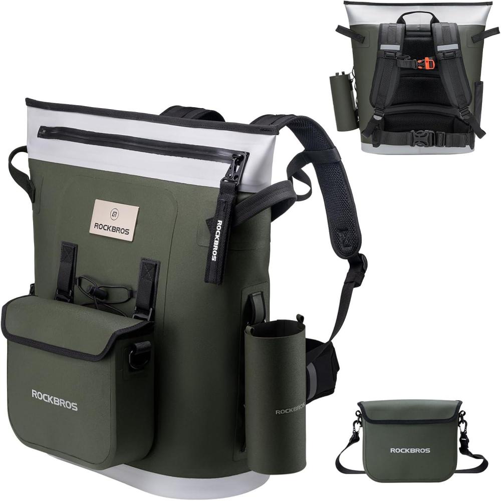 imageROCKBROS Soft Cooler Backpack 36 Can Insulated Soft Sided Cooler Bag LeakProof with Removeable Pockets Portable for Picnic Beach Camping Outdoor Party