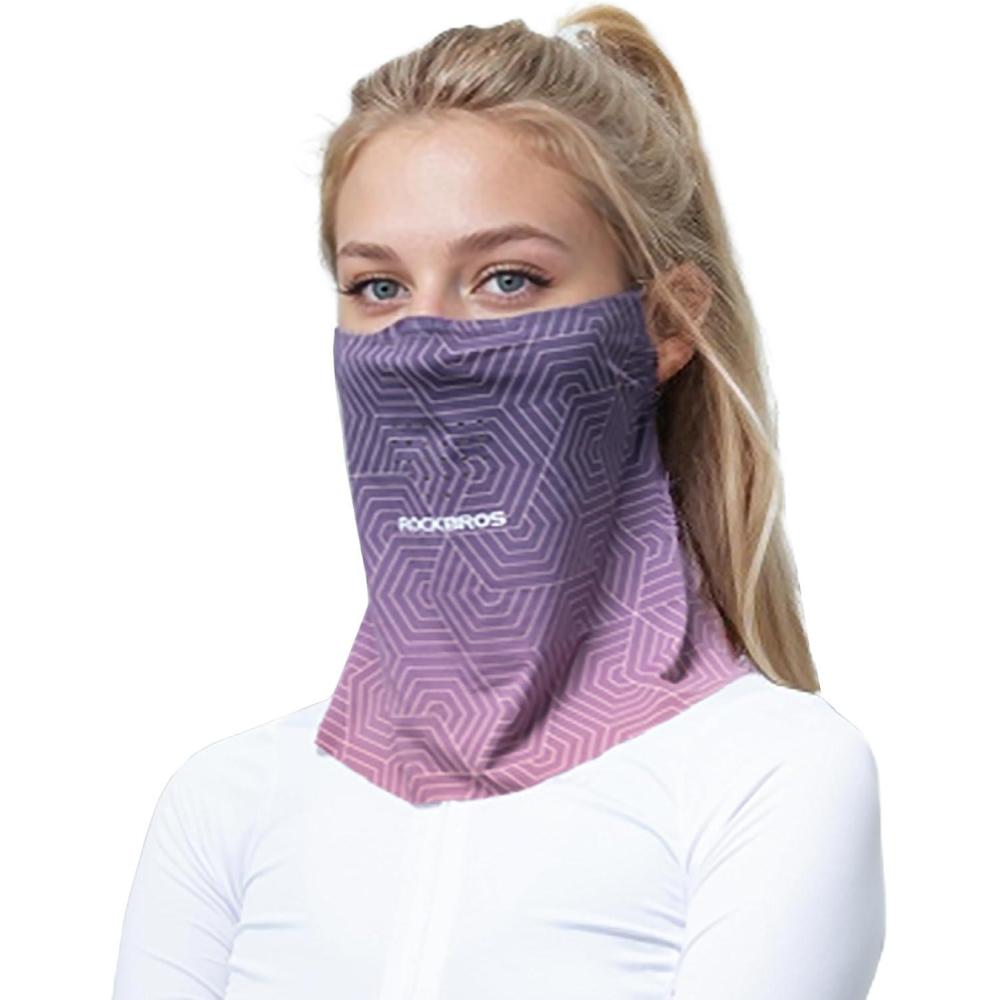 imageROCKBROS Summer Cooling Neck Gaiter for Men Women Face Cover for Sun Protection Breathable Balaclava for CyclingDeep Purple