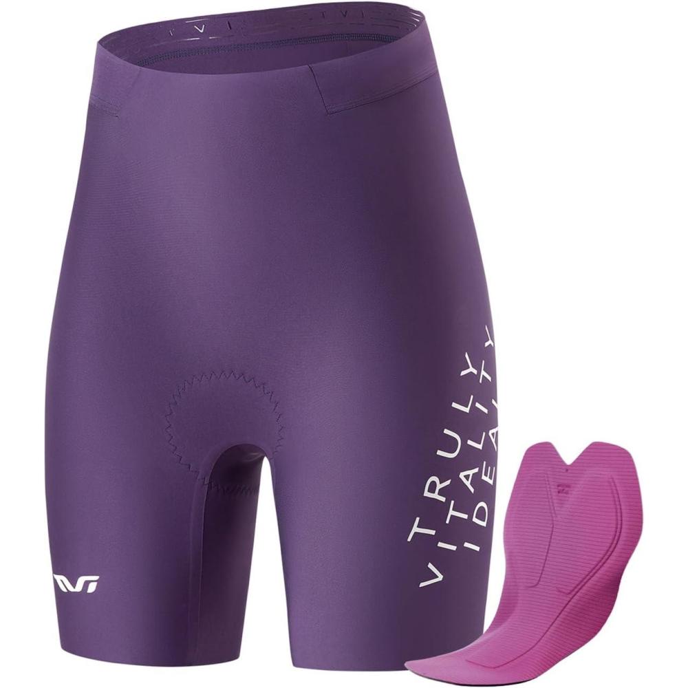 imageROCKBROS TVI Padded Biker Shorts Women Breathable Cycling Shorts Women for Cycling Running MTBPurple