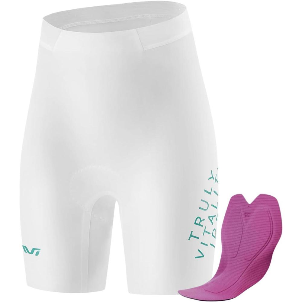 imageROCKBROS TVI Padded Biker Shorts Women Breathable Cycling Shorts Women for Cycling Running MTBWhite