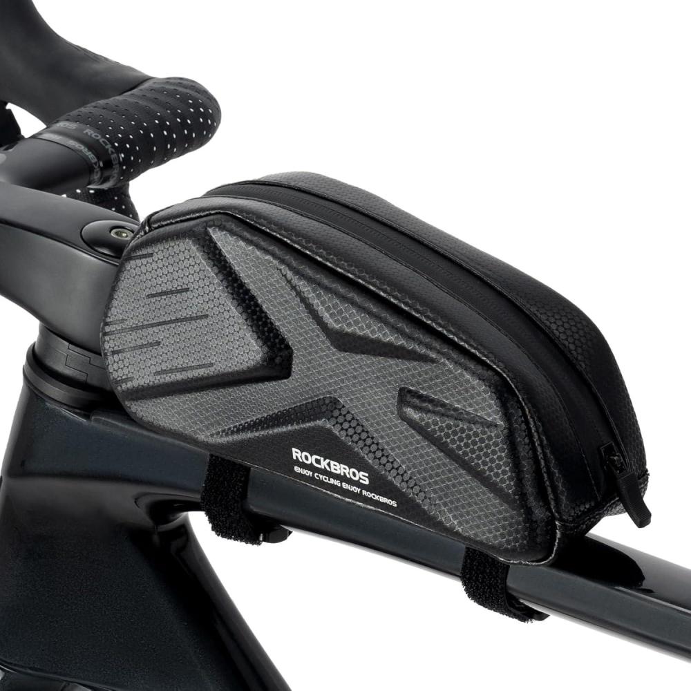 imageROCKBROS Top Tube Bag Hard Shell Bike Tube Bag Pouch 14L Capacity Bike Frame Bag Cycling Accessories