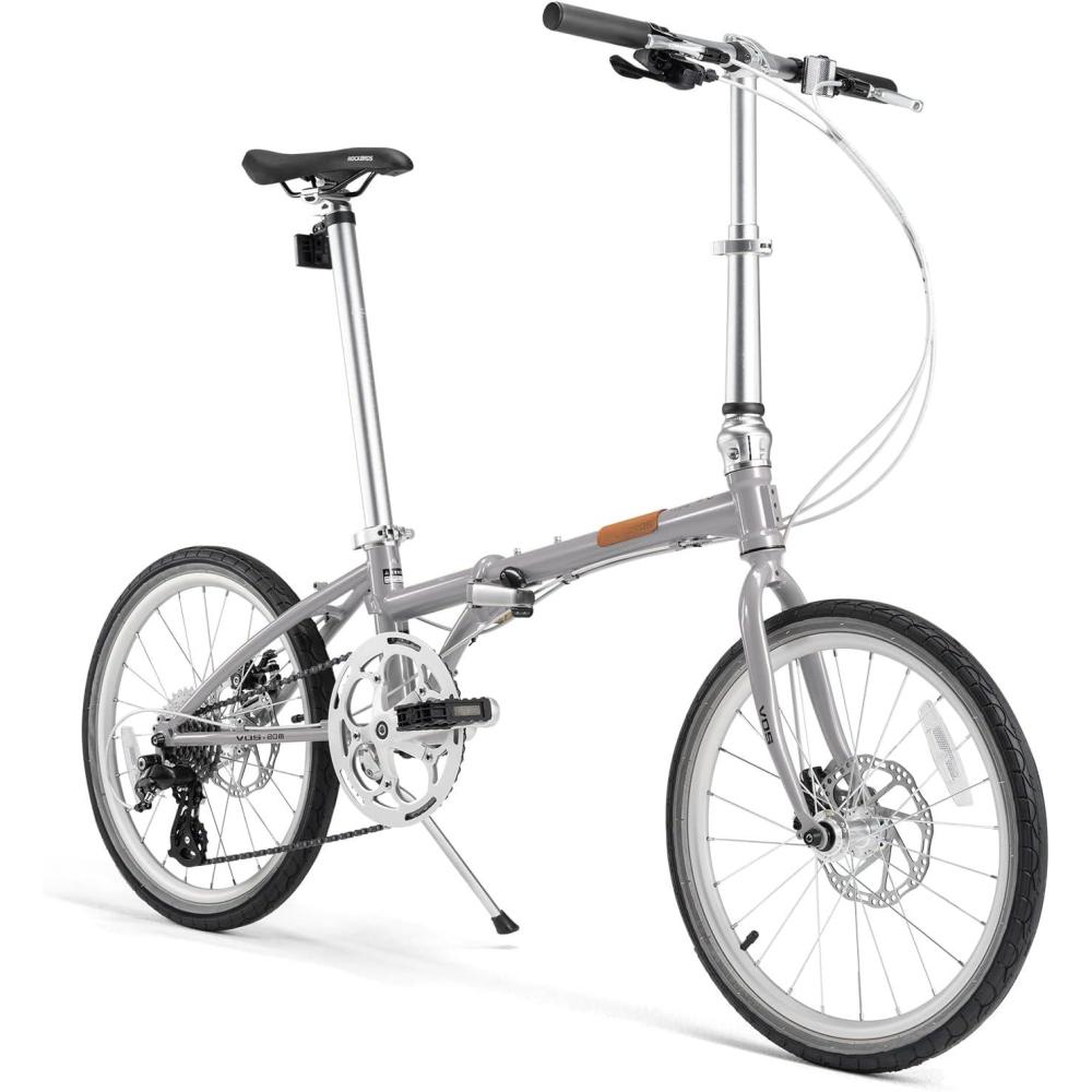imageROCKBROS VDS 20 Inch for Adults 26lb Lightweight Foldable Bike for Women amp Men Shimano 8Speed Adult Folding Bicycle with Disc Brakes Portable Commuter City Bikesilver
