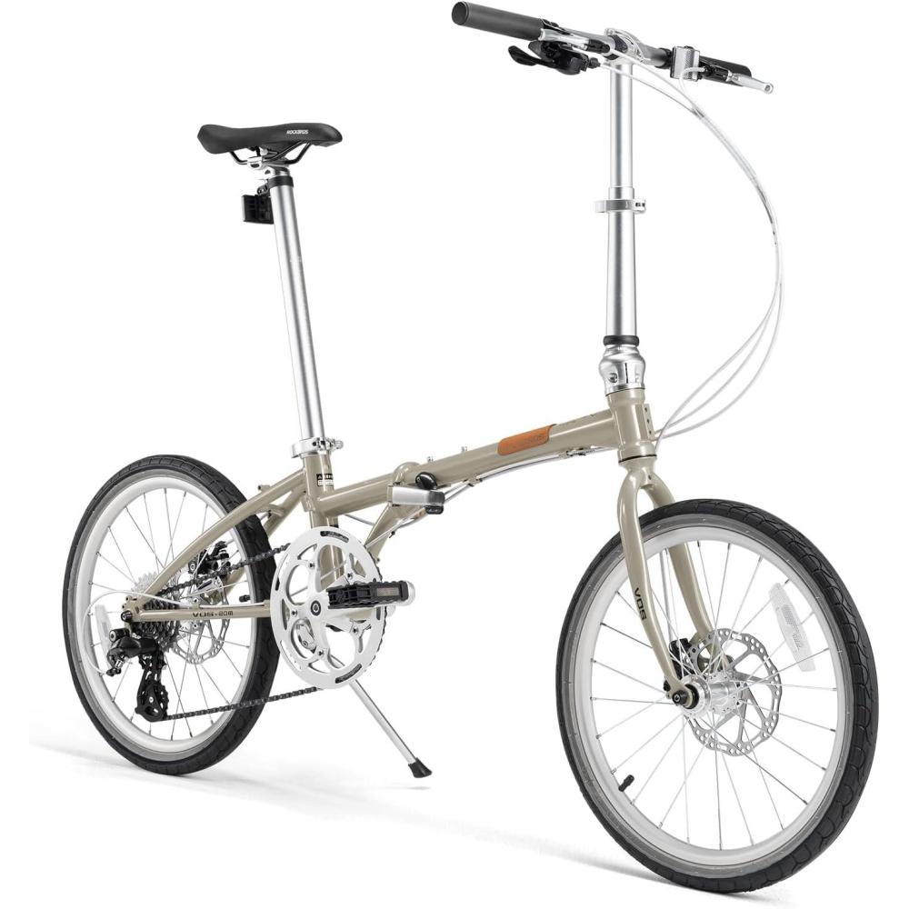 imageROCKBROS VDS 20 Inch for Adults 26lb Lightweight Foldable Bike for Women amp Men Shimano 8Speed Adult Folding Bicycle with Disc Brakes Portable Commuter City Bikegray