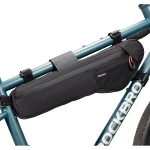 Bike Frame Bag Bike Triangle Bag Anti-Slip 5-Point Straps Mount Bicycle Under Tube Bike Bag,Cable Port & Pump Holder, Fits Hydration Pack for Gravel MTB & Road Bike Accessories(Black)