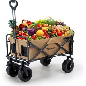 Collapsible Foldable Wagons Carts with 330LBS Large Capacity 180L Heavy Duty Utility Wagon Grocery Cart on Wheels for Beach Shopping Picnic
