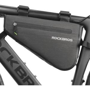 ROCKBROS 2.5L Bike Bicycle Frame Bag Waterproof Bikepacking Bike Bag Triangle Frame Bag Large Bike Storage Bag Under Frame(black)
